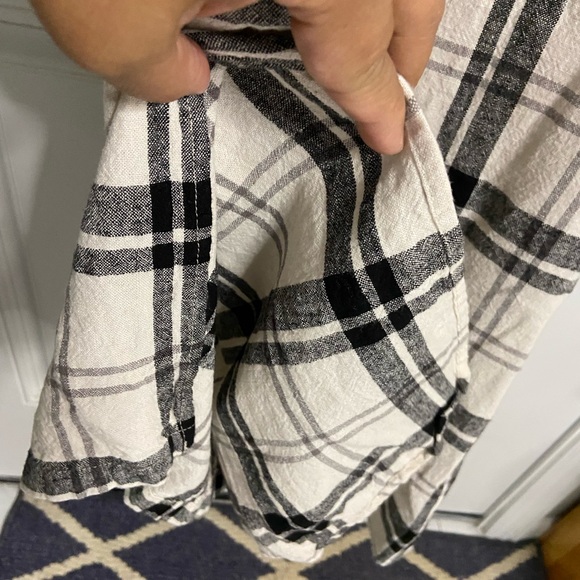 D2- AMERICAN HOLIC Plaid LINEN-Blend Maxi Dress - Picture 3 of 8